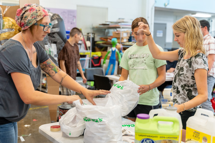 Students helping