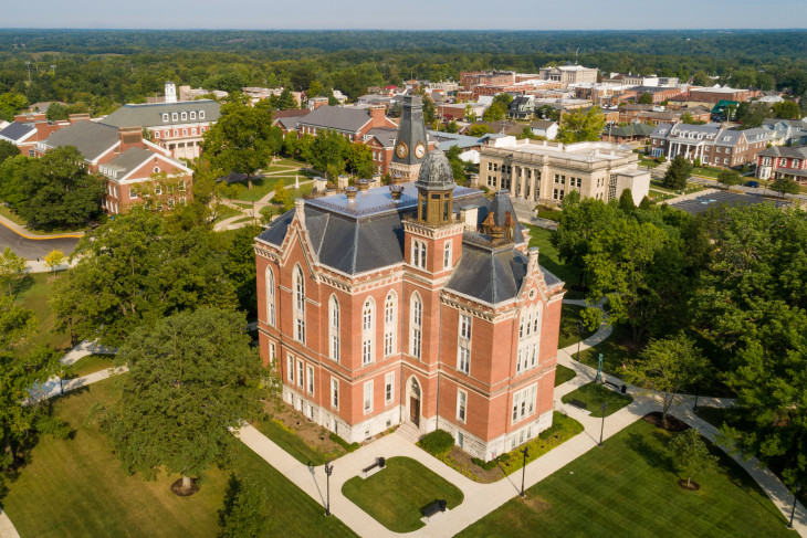 Aerial shot of East College and campus