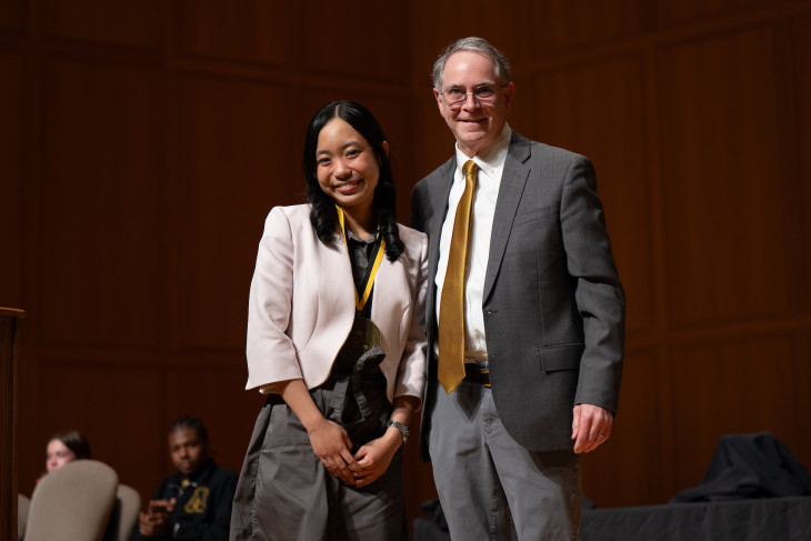 Eliana Alzate receives Murad Medal from Dave Berque