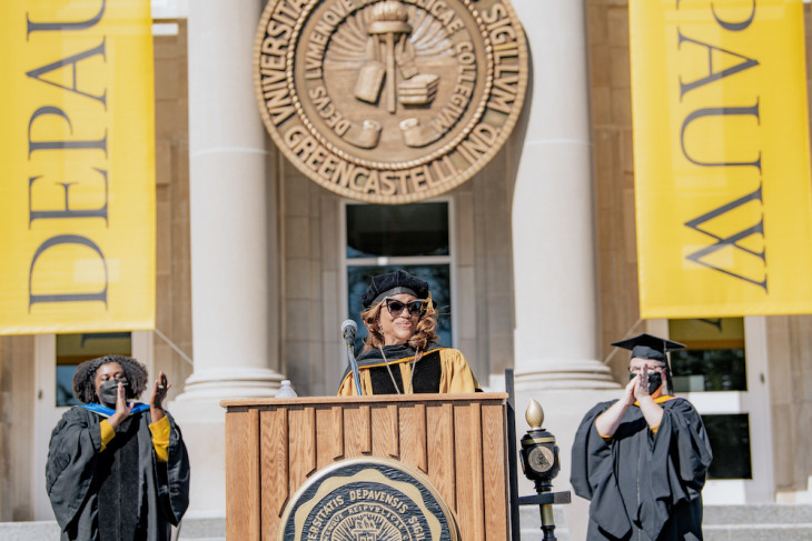 President White gives her inaugural address