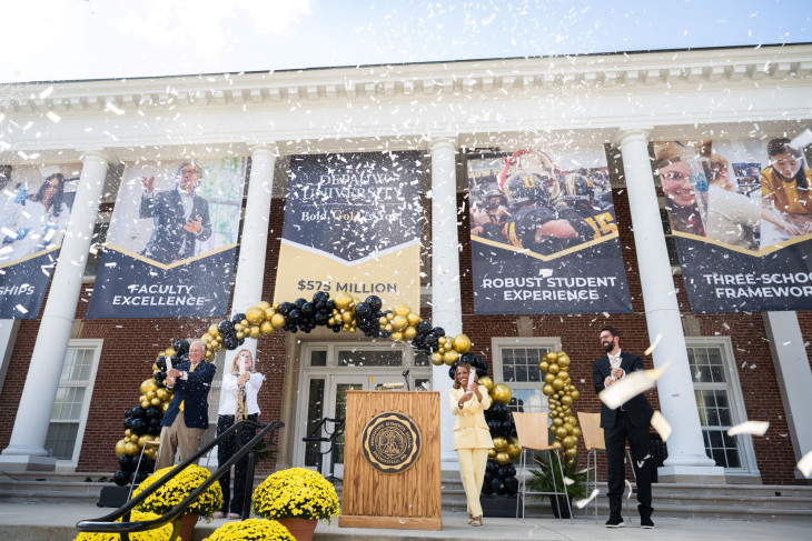 Confetti on the steps of the Union Building