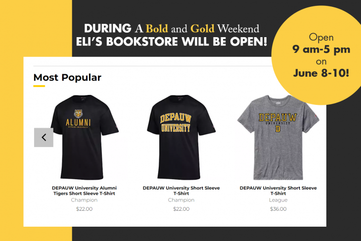 Photo of DePauw's Bookstore graphic