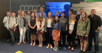 Students visiting multi-national, digital marketing company Emarsys