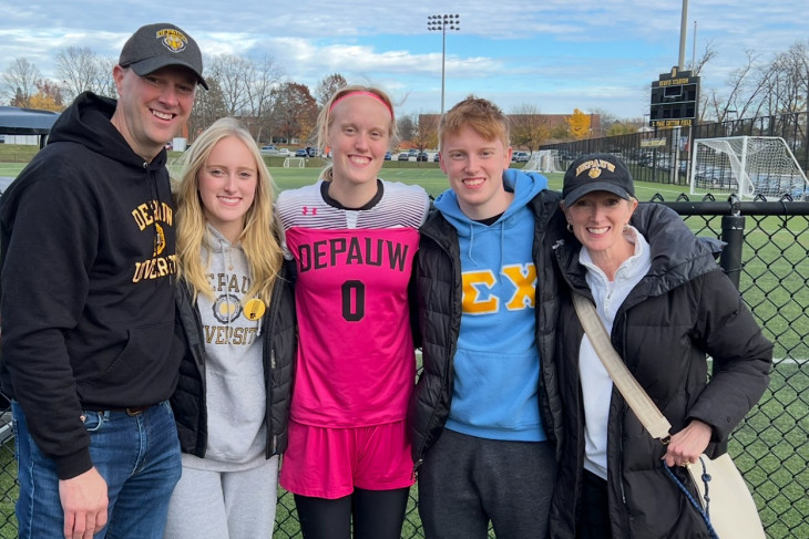 Empie family at DePauw soccer game