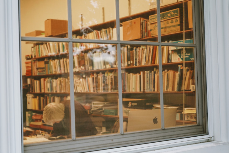 Professor Sununu in her office over Fall break