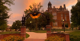 East College at sunset