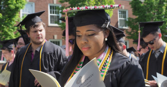Students during commencement