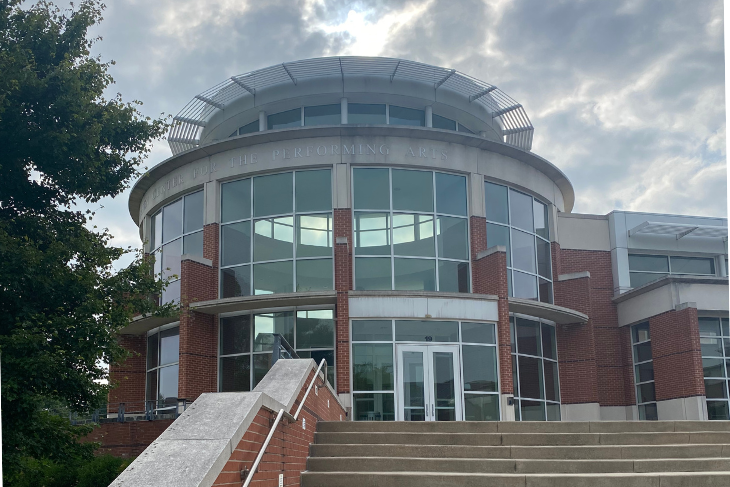 Main rotunda of the Green Center for the Performing Arts, which houses DePauw University's Music Library