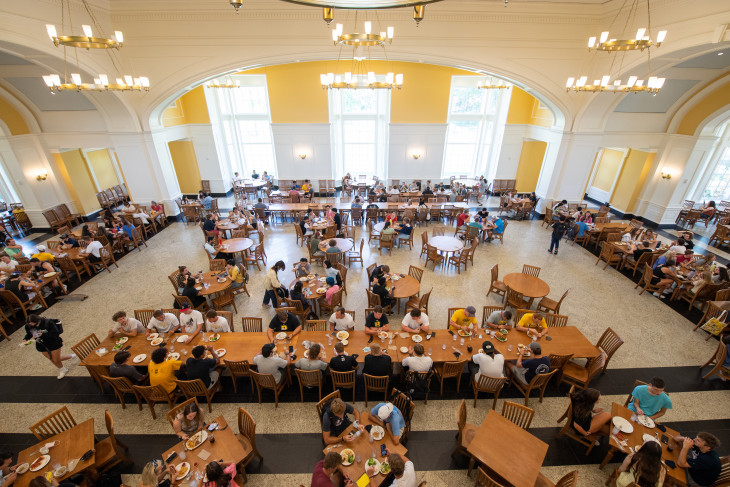Students dining in Hoover Dining Hall