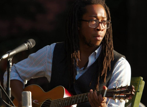 male musician with guitar