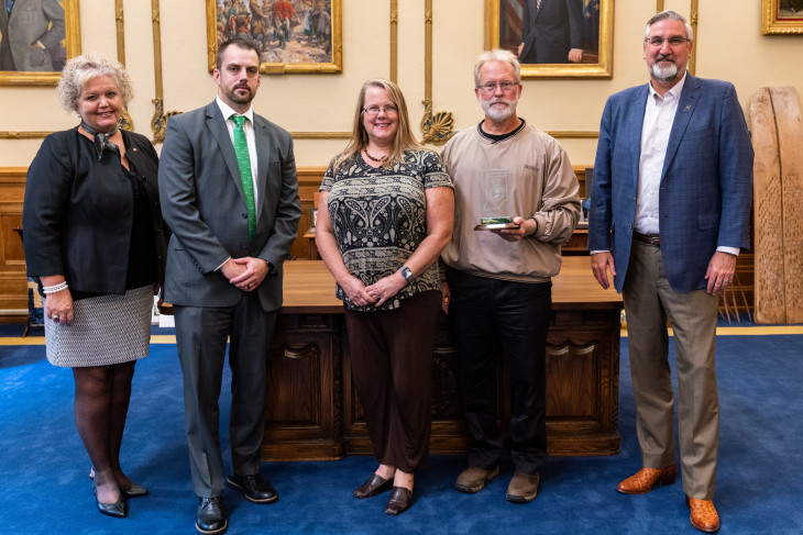 DePauw representatives get environmental award from Gov. Holcomb