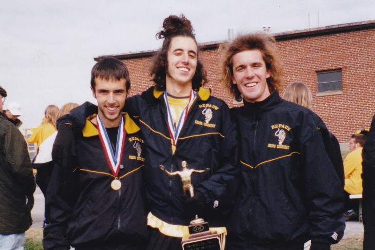 Fruth and DeLeon in college after winning the conference championship