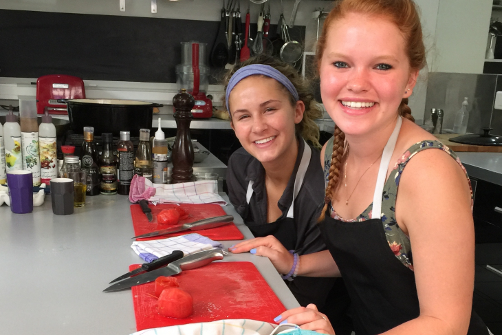 picture of student cooking food