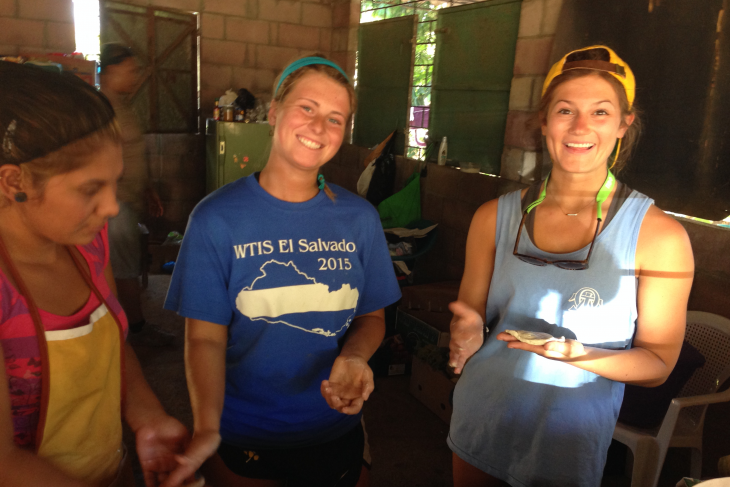 Students on a winter term in service trip to El Salvador. 