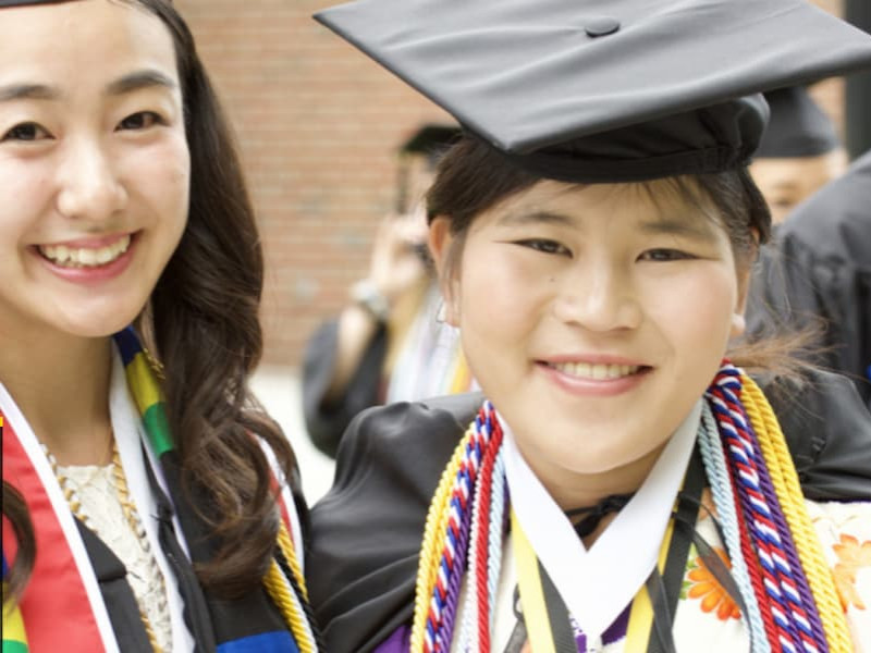 student in graduation gown
