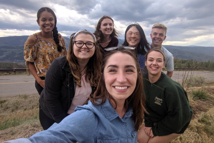 selfie in front of mountains