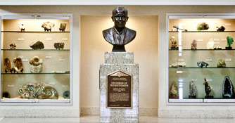 Percy Julian bust in the Julian Atrium