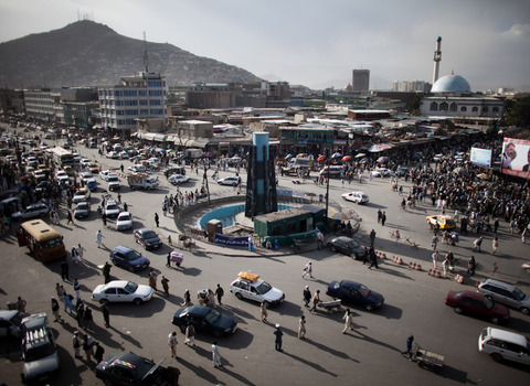 Traffic in Kabul, Afghanistan