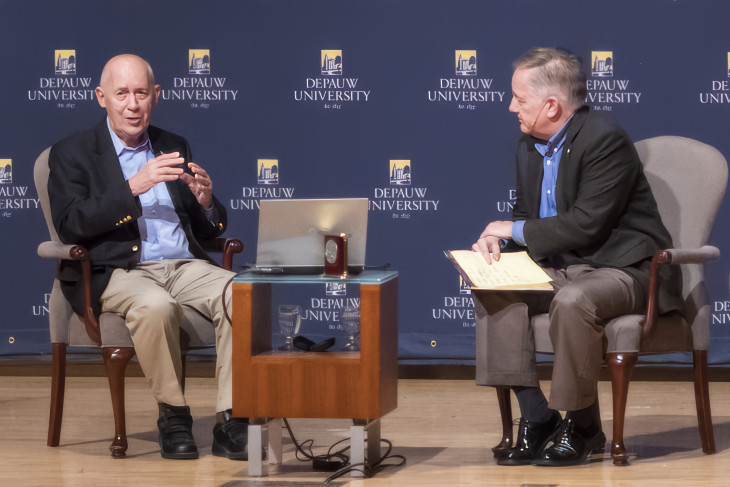 Bill Rasmussen on stage during Ubben Lecture