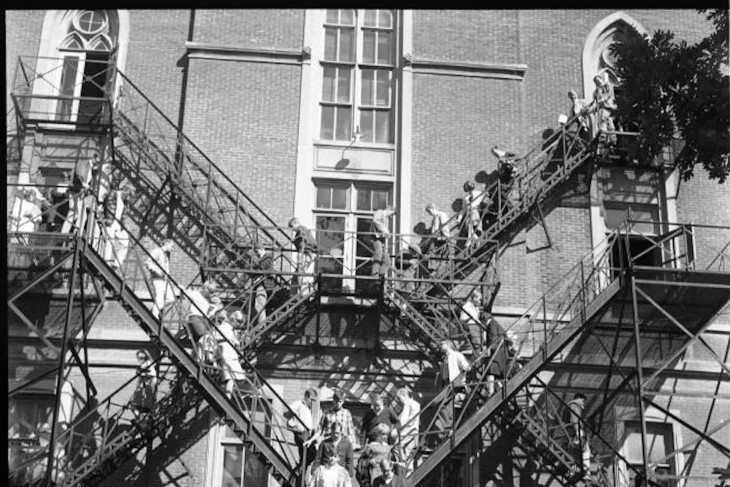 East College fire escape stairs