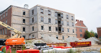 Roy O West Library under construction