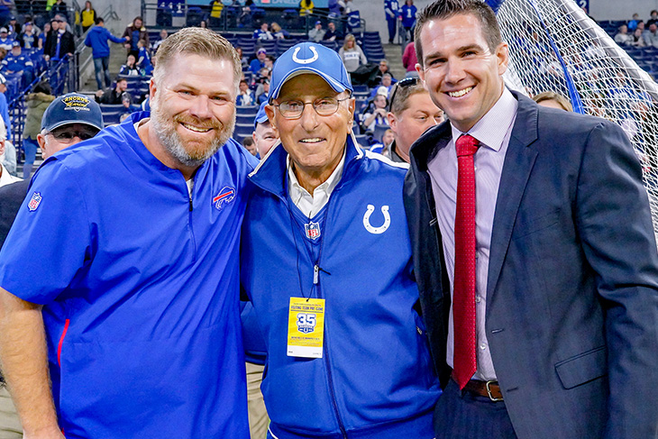 Coach Nick with Rob Boras ’92 (left) and Joe Schoen ’01.