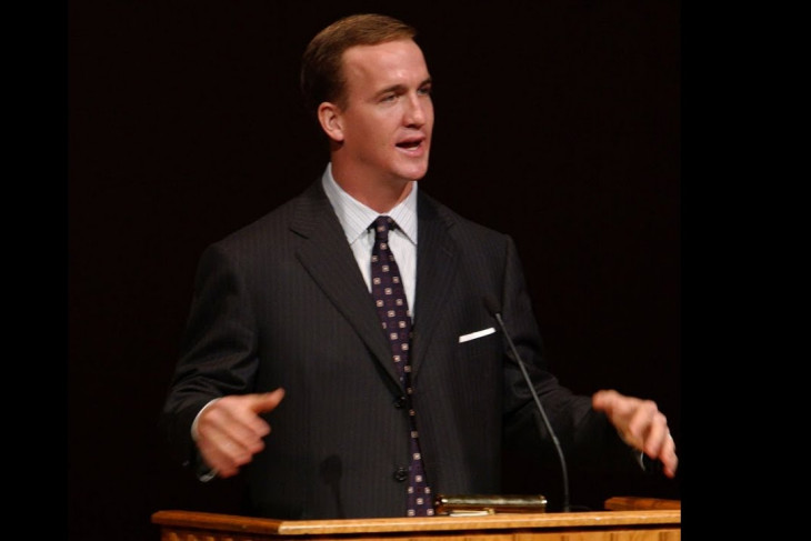 Peyton Manning during an Ubben Lecture