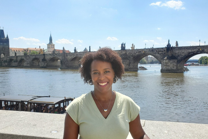 Nadia Mitchem on Charles Bridge in Prague