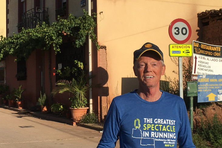 David Cook in French village along the Camino de Santiago