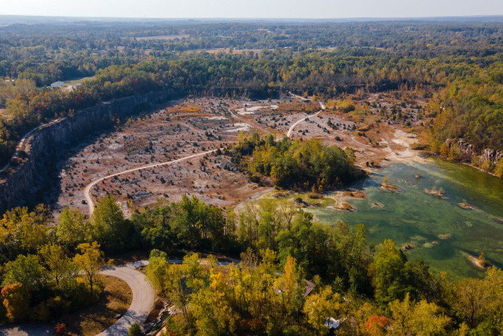 DePauw Nature Park overhead view.