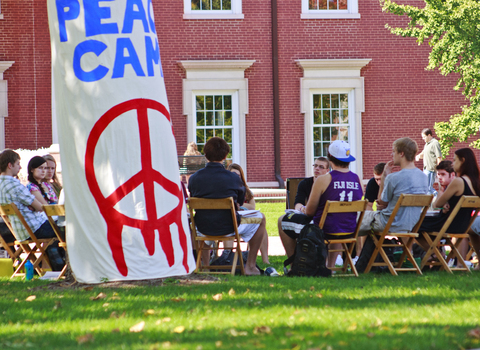 Students outside at Peach Camp