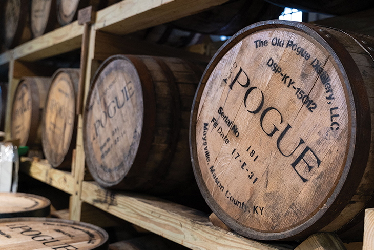 Casks at Pogue Distillery