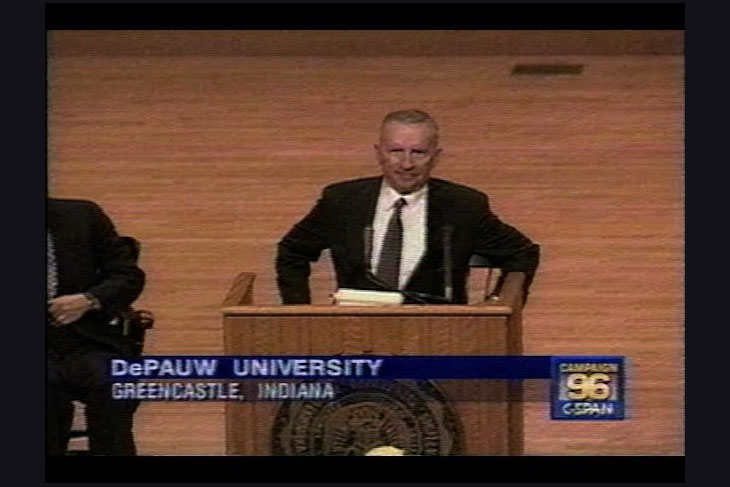Ross Perot during an Ubben Lecture