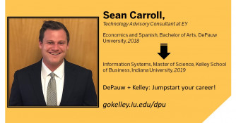 Sean Carroll headshot and business card