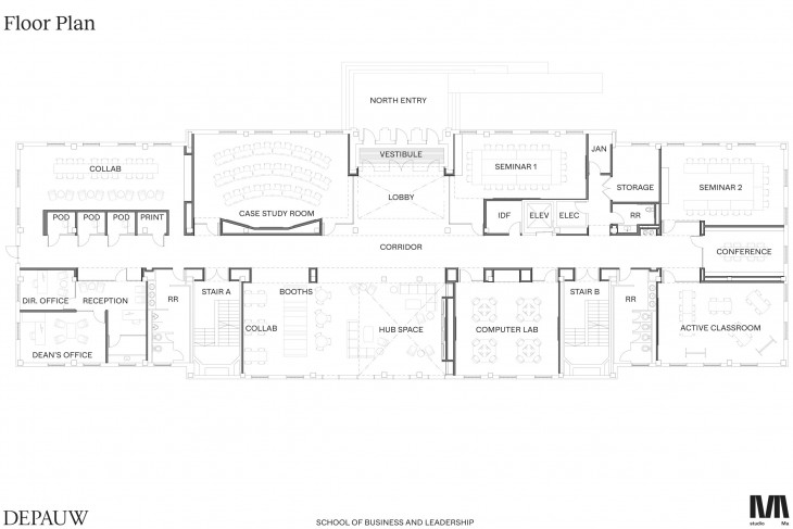Schematic of first floor of Harrison Hall, where SBL will be located