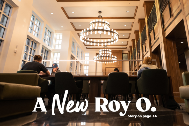 A view through the new reading room in DePauw's Roy O. West Libary