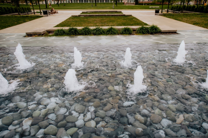 Fountains in Stewart Plaza