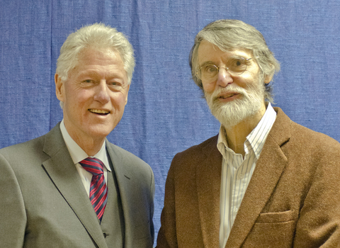 President Bill Clinton and Professor Bruce Stinebrickner