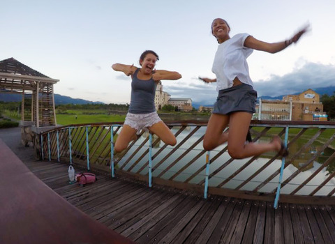 Students in rural Taiwan where they taught English