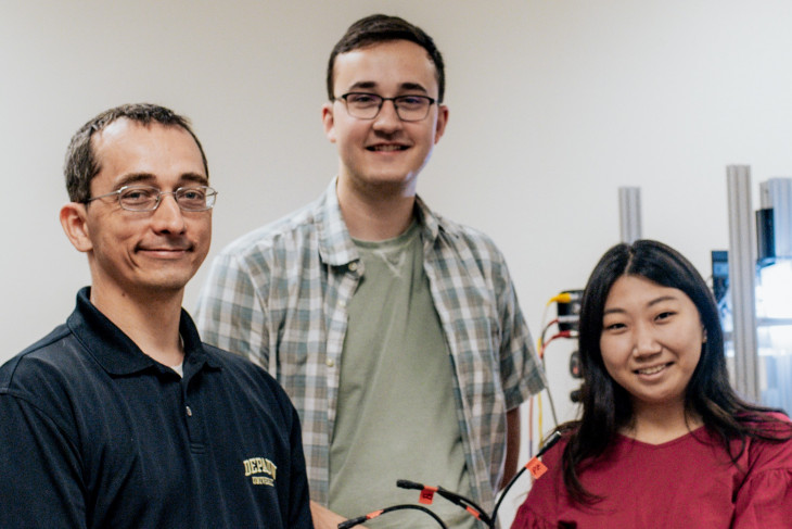 Jacob Hale with his students