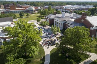 Aerial shot of campus