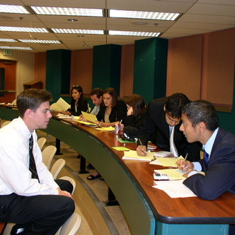 DePauw Debaters hard at work at the Ball State Tournament in 2004.