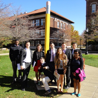 Ronnie Kennedy, Robert McMurray, Meredith Lockman, Alex Riggs, Jimmy Kirkpatrick, Trish Preuss, Matt Piggins, Sam Leist, Bri'anna Moore (left to right ) are "Penciled In" for Success at the Purdue University "Boilermaker Special" in 2012.