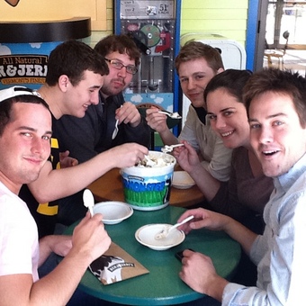DePauw Debaters Tackle the Vermonster after the USU National Tournament hosted by the University of Vermont in 2011.