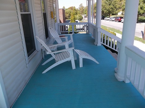 Come sit and relax for a bit on our front porch!