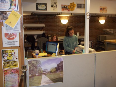 Student workers at printing services