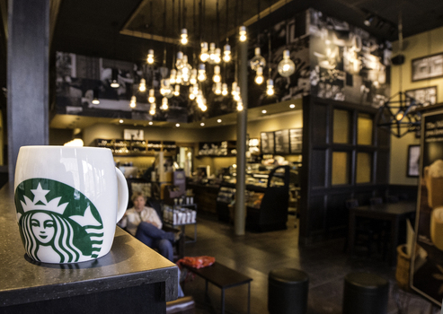 Starbucks Coffee Shop in Downtown Greencastle
