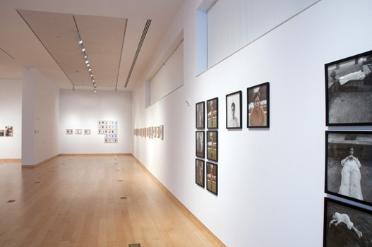 Peeler gallery hallway with exhibit art displayed on the wall