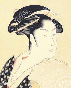 Geisha with a Fan by UTAMARO, Kitagawa