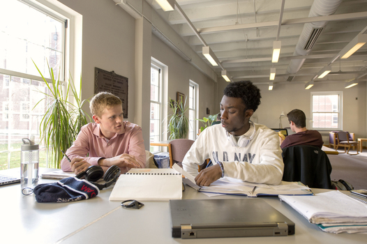 Students working during a Q Center consultation